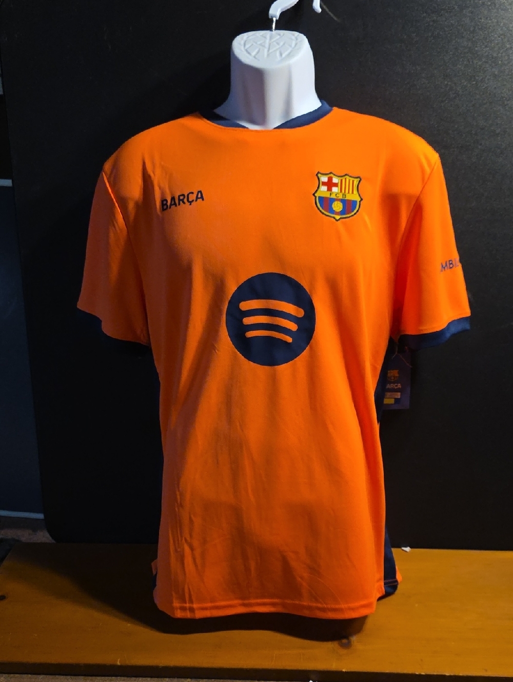 FC Barcelona Orange Soccer Jersey with Navy Accents